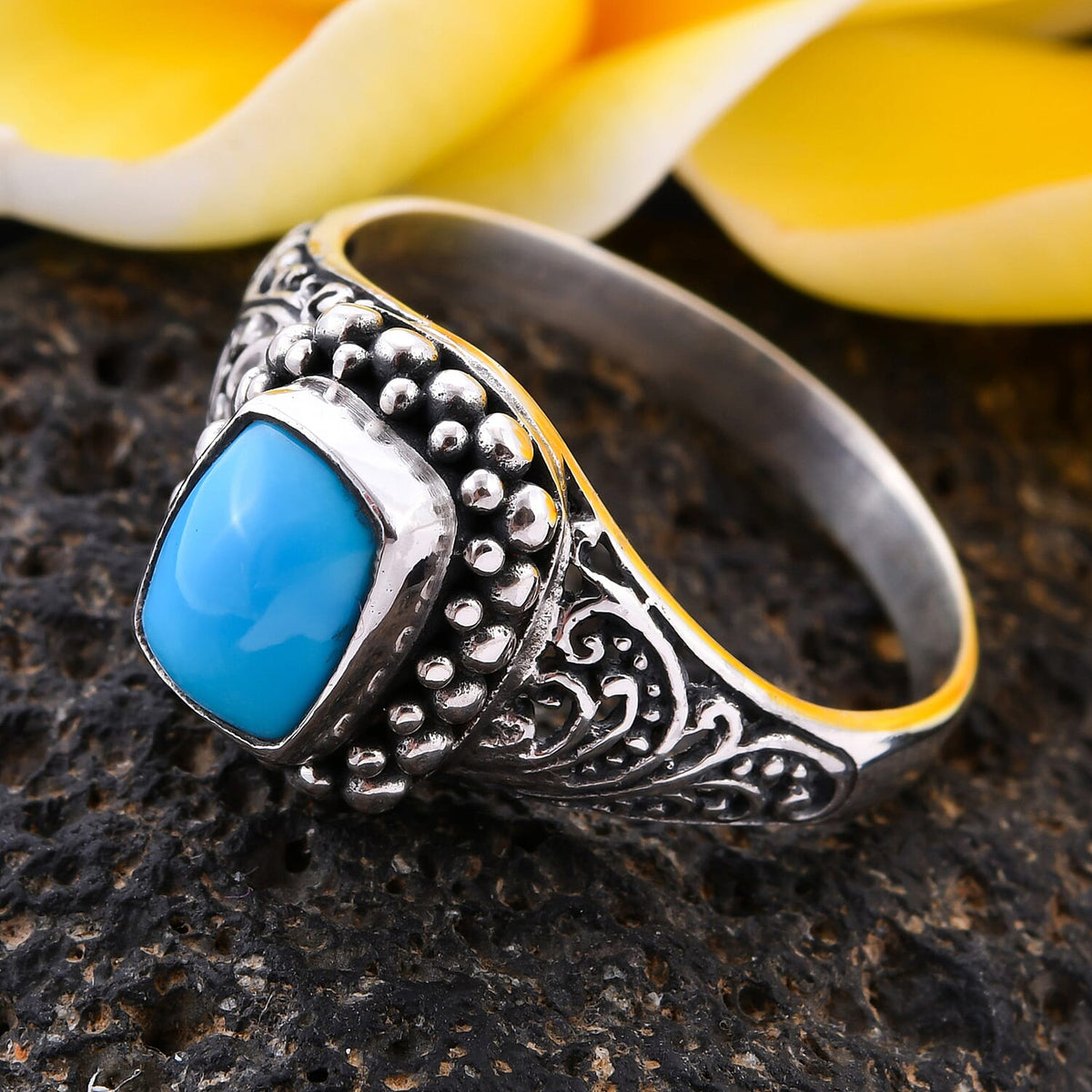 Royal Bali Collection - Arizona Sleeping Beauty Turquoise Ring in Sterling Silver 1.42 Ct. 3702015 2