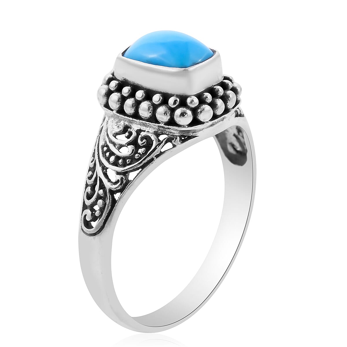 Royal Bali Collection - Arizona Sleeping Beauty Turquoise Ring in Sterling Silver 1.42 Ct. 3702015 4
