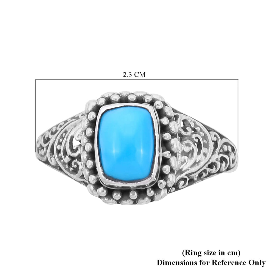 Royal Bali Collection - Arizona Sleeping Beauty Turquoise Ring in Sterling Silver 1.42 Ct.