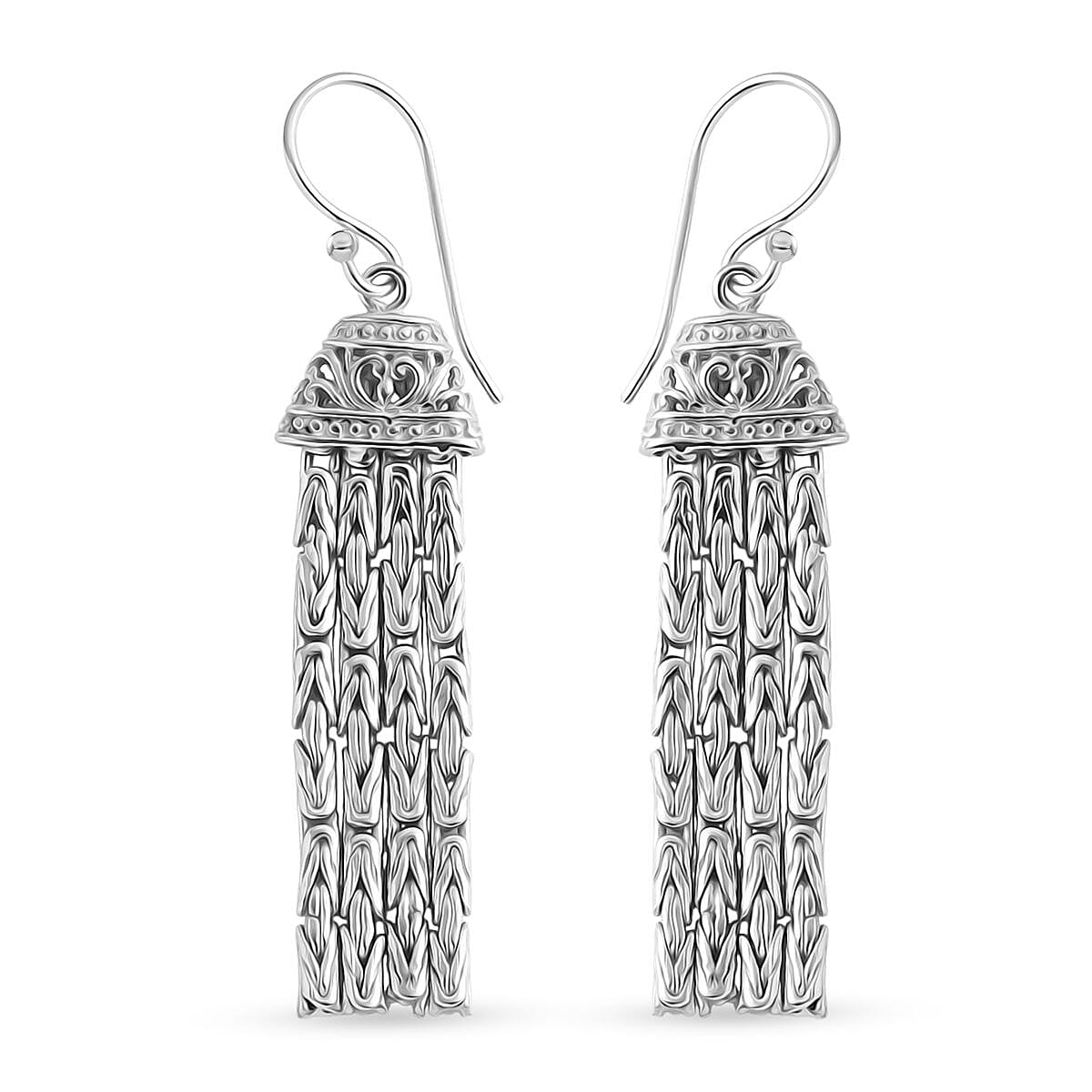 D'joy Royal Bali Collection Handmade Borobudur Tassel Earrings with Hook in Sterling Silver 8237045 0