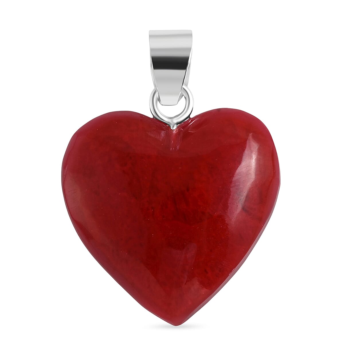Royal Bali Collection - Coral Sterling Silver Heart Pendant 6.90 Ct. 8512225 0