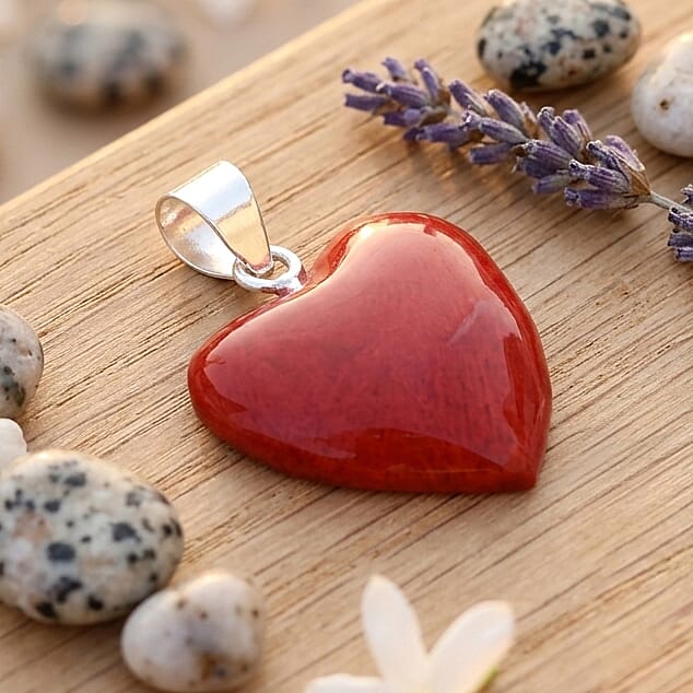 Royal Bali Collection - Coral Sterling Silver Heart Pendant 6.90 Ct. 8512225 3