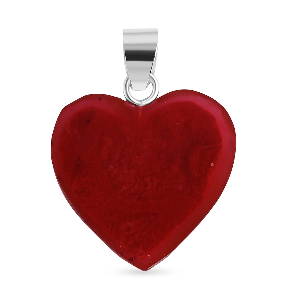 Royal Bali Collection - Coral Sterling Silver Heart Pendant 6.90 Ct. 8512225 5