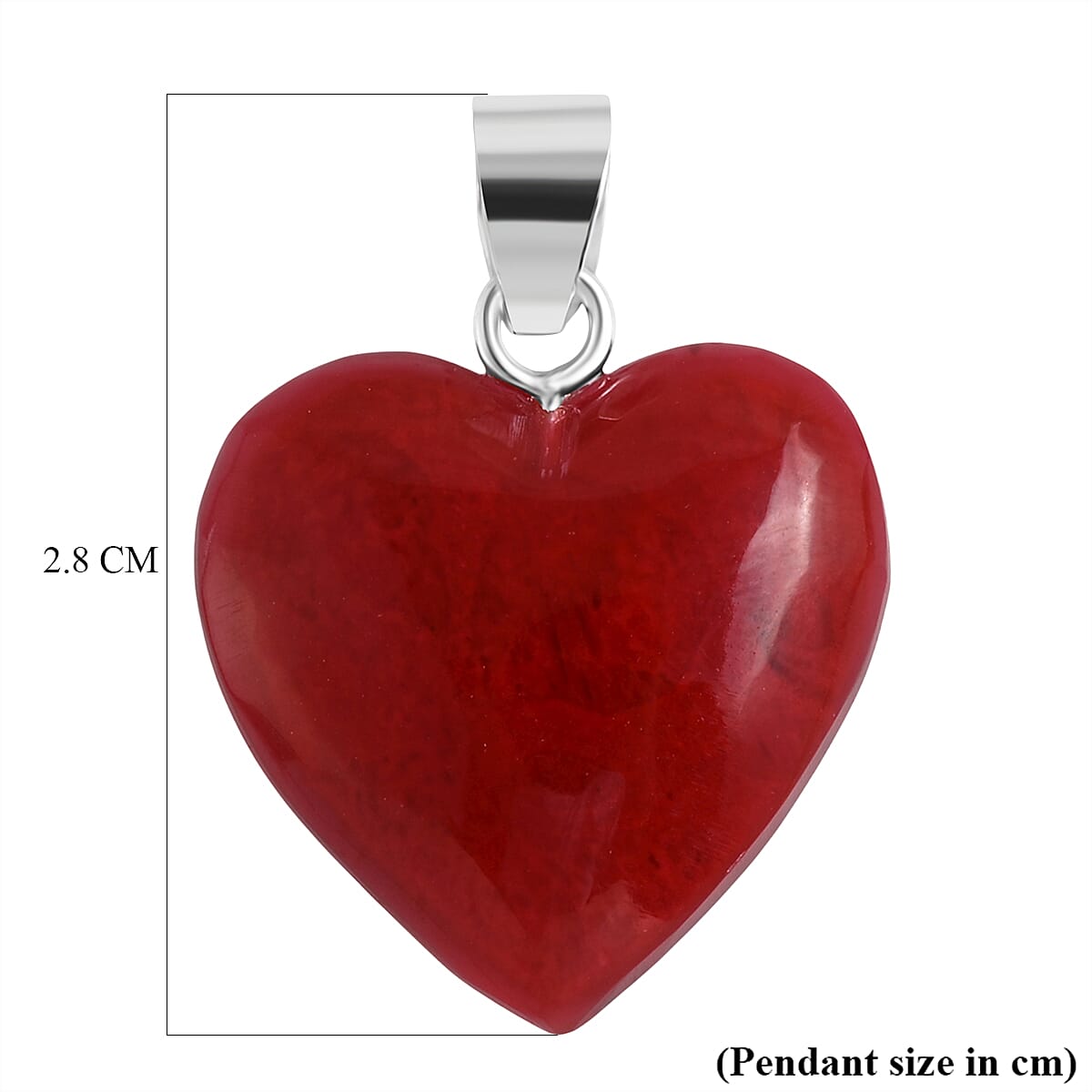 Royal Bali Collection - Coral Sterling Silver Heart Pendant 6.90 Ct. 8512225 6