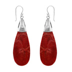 Royal Bali Collection - Coral Drop Hook Earrings in Sterling Silver 3.20 gram