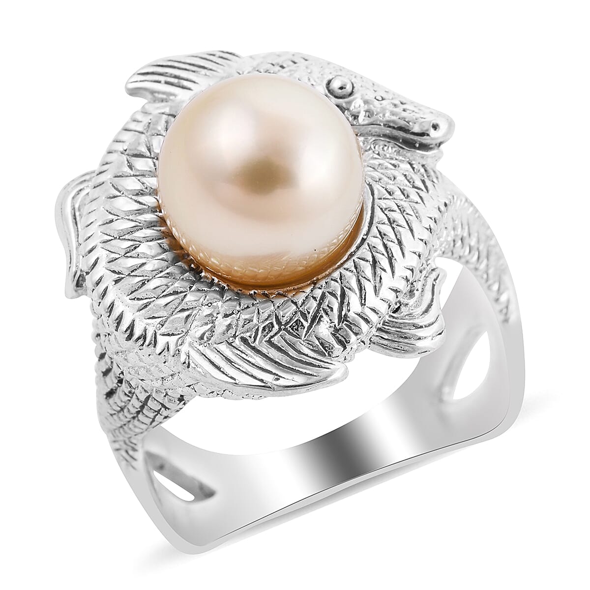 Royal Bali Collection 5 Ct South Sea Pearl Fish Ring in Sterling Silver 6249864 0