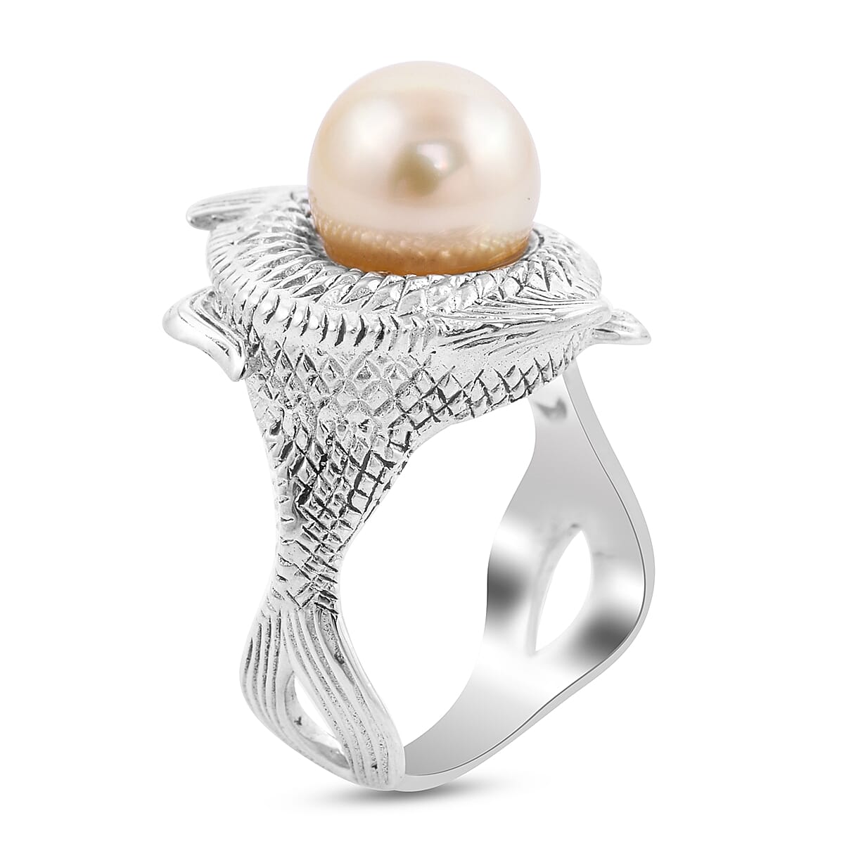 Royal Bali Collection 5 Ct South Sea Pearl Fish Ring in Sterling Silver 6249864 3