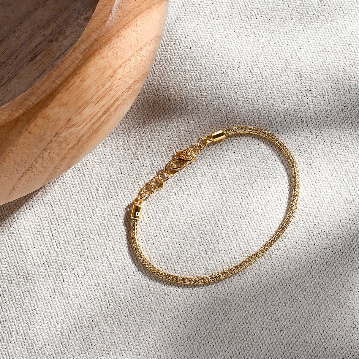 D'Joy 22K Vermeil Yellow Gold Plated Sterling Silver Tulang Naga Bracelet (Size - 8) with Clasp V32521020 1
