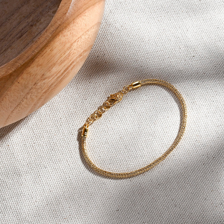 Royal Bali Collection - D'Joy 22K Vermeil Yellow Gold Plated Sterling Silver Tulang Naga Bracelet (Size - 8) with Clasp 8484495 2