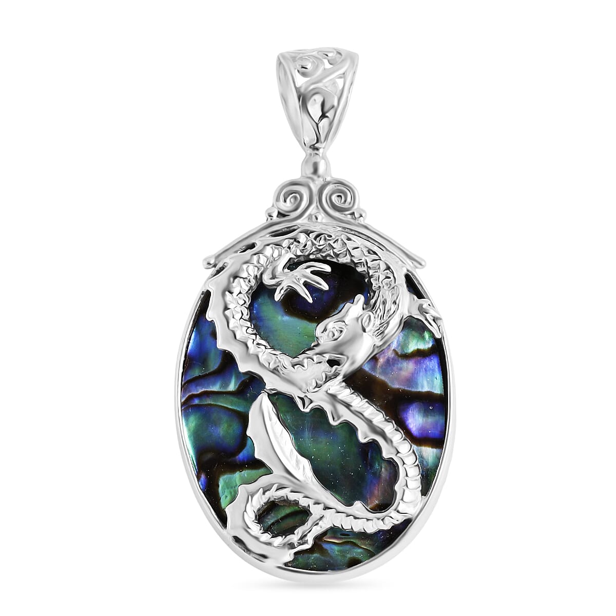 D'Joy Abalone Shell Sterling Silver Dragon Pendant 14.00 Ct. V32535120 0