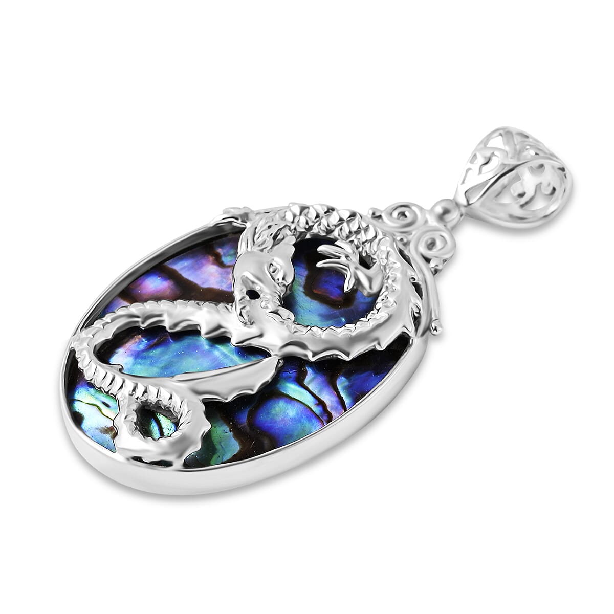 D'Joy Abalone Shell Sterling Silver Dragon Pendant 14.00 Ct. V32535120 4