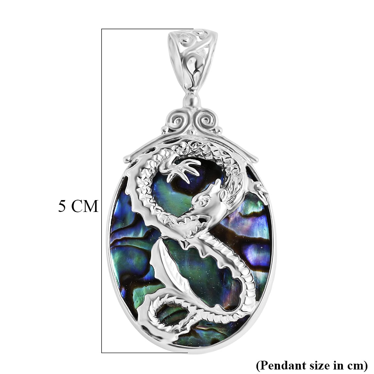 D'Joy Abalone Shell Sterling Silver Dragon Pendant 14.00 Ct. V32535120 6