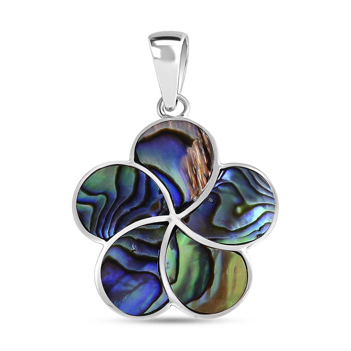 Royal Bali Collection - D'Joy Abalone Shell Sterling Silver Floral Pendant 3.60 Ct 8513254 0