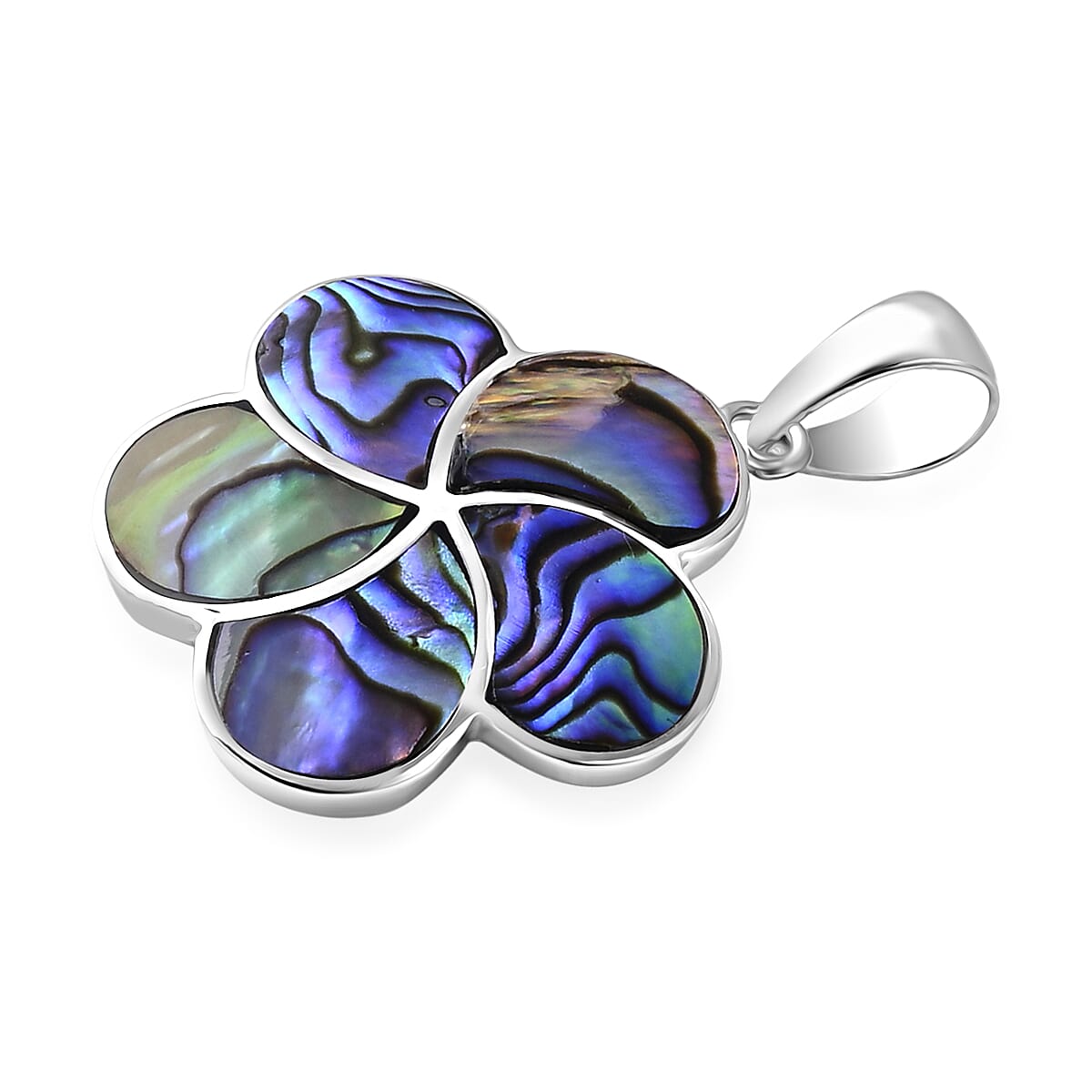 Royal Bali Collection - D'Joy Abalone Shell Sterling Silver Floral Pendant 3.60 Ct 8513254 4