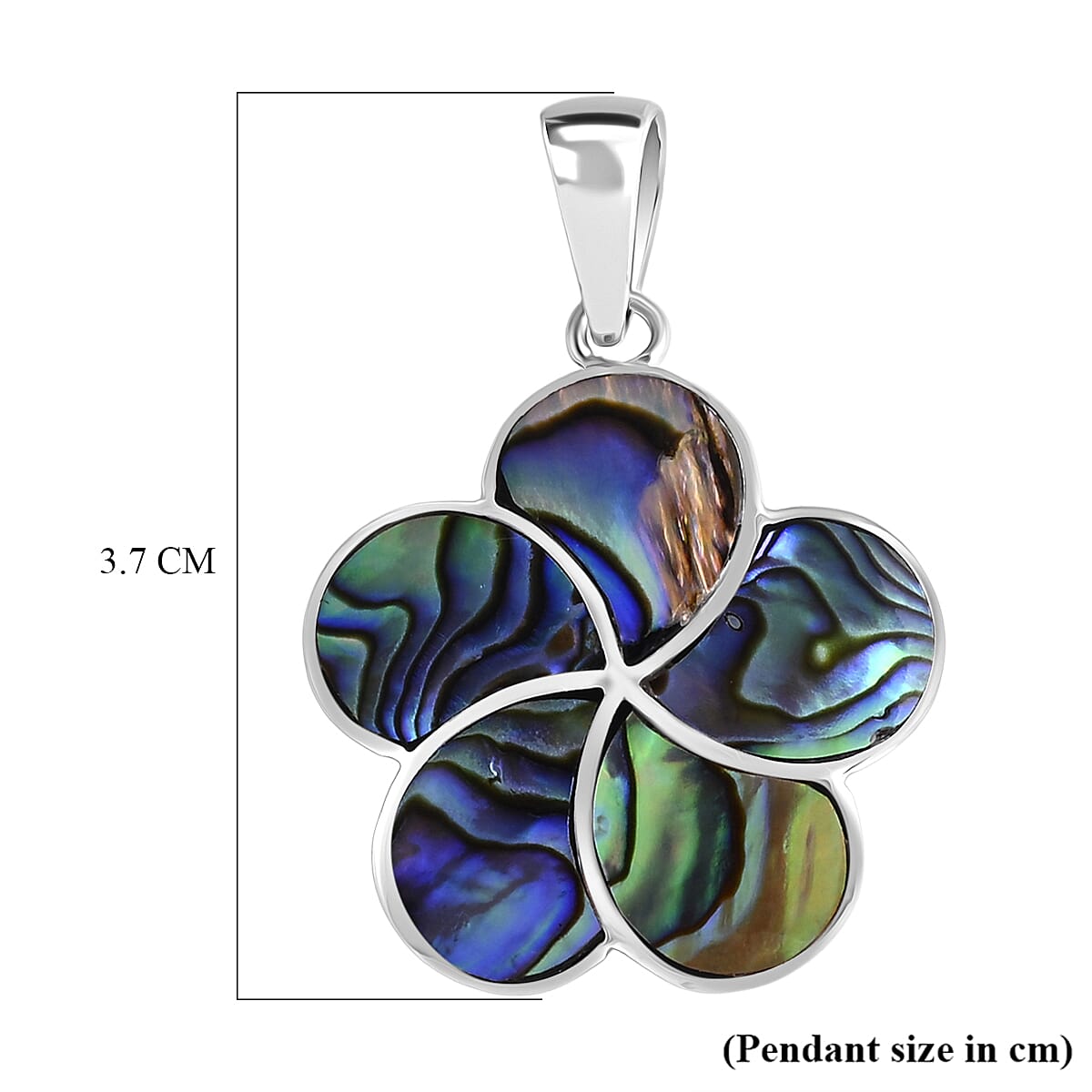 Royal Bali Collection - D'Joy Abalone Shell Sterling Silver Floral Pendant 3.60 Ct 8513254 6