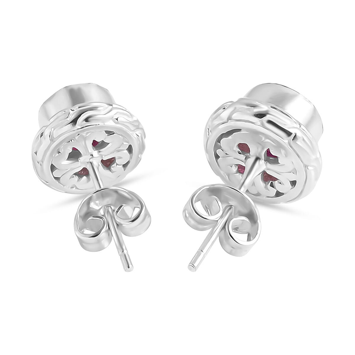 Royal Bali Collection - D'Joy African Ruby Sterling Silver Stud Earring with Push Back 2.69 Ct. 8514022 5