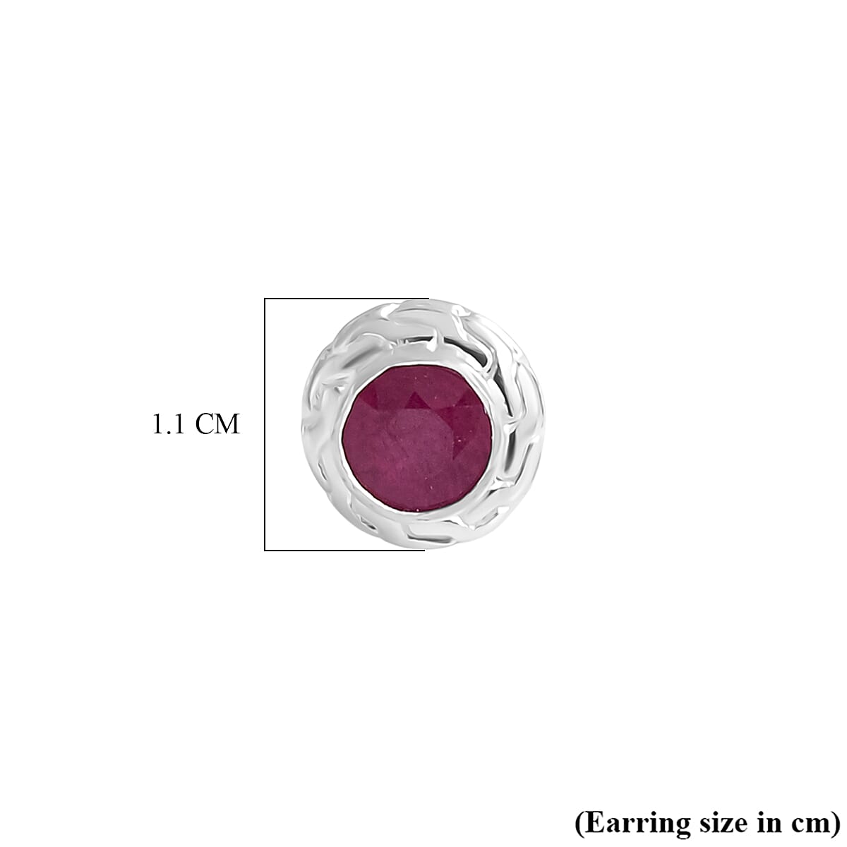 Royal Bali Collection - D'Joy African Ruby Sterling Silver Stud Earring with Push Back 2.69 Ct. 8514022 6