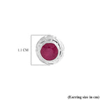 Royal Bali Collection - D'Joy African Ruby Sterling Silver Stud Earring with Push Back 2.69 Ct.