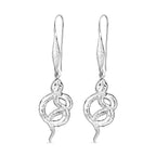 Royal Bali Collection - D'Joy Blue Sapphire & Black Spinel Sterling Silver Serpent Earring with Hook
