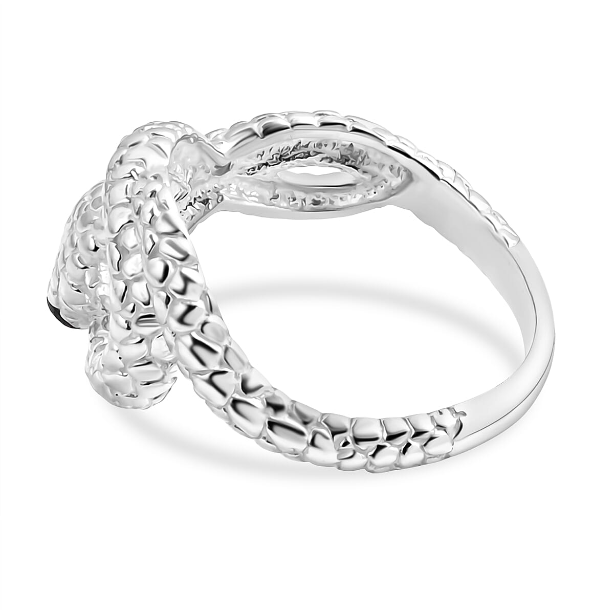 D'Joy Blue Sapphire &amp; Black Spinel Serpent Ring in Sterling Silver. 8189347 5