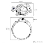 Royal Bali Collection - D'Joy Blue Sapphire & Black Spinel Serpent Ring in Sterling Silver.