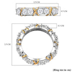 Royal Bali Collection - D'Joy Moissanite Band Ring in Platinum Overlay & Yellow Gold Plated Sterling Silver 1.60 Ct.