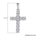 D'Joy Moissanite Cross Pendant in Platinum Overlay Sterling Silver 1.38 Ct.