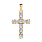 D'Joy Moissanite Cross Pendant in Yellow Gold Plated Sterling Silver 1.38 Ct.