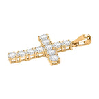 D'Joy Moissanite Cross Pendant in Yellow Gold Plated Sterling Silver 1.38 Ct.