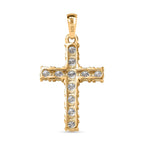 D'Joy Moissanite Cross Pendant in Yellow Gold Plated Sterling Silver 1.38 Ct.