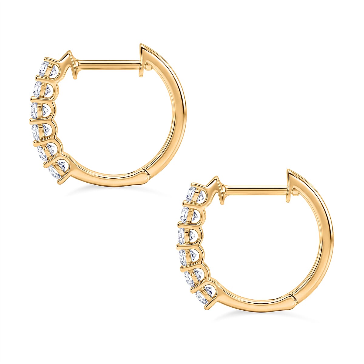 D'Joy Moissanite Full Hoop Earring in Yellow Gold Plated Sterling Silver 8433686 4