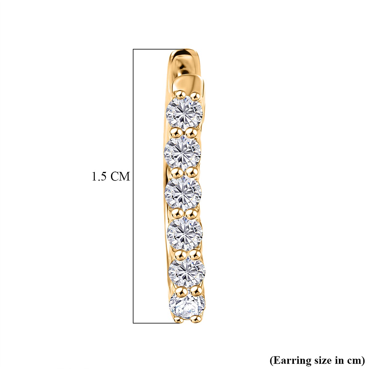 D'Joy Moissanite Full Hoop Earring in Yellow Gold Plated Sterling Silver 8433686 5