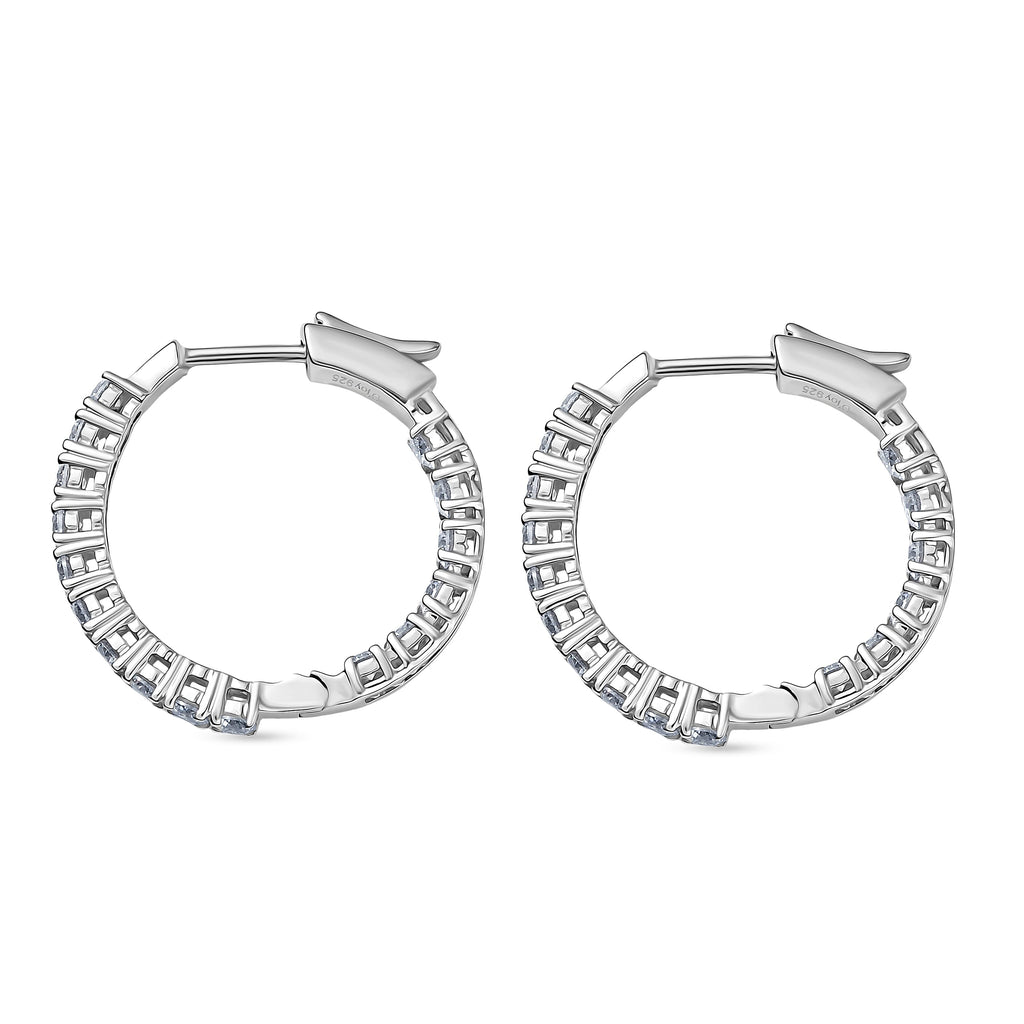 Royal Bali Collection - D'Joy Moissanite Half Hoop Earring in Platinum Overlay Sterling Silver 1.92 Ct.
