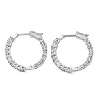Royal Bali Collection - D'Joy Moissanite Half Hoop Earring in Platinum Overlay Sterling Silver 1.92 Ct.