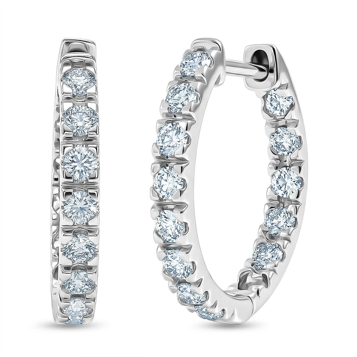 Royal Bali Collection - D'Joy Moissanite Hoop Earring in Platinum Overlay Sterling Silver 8447212 1