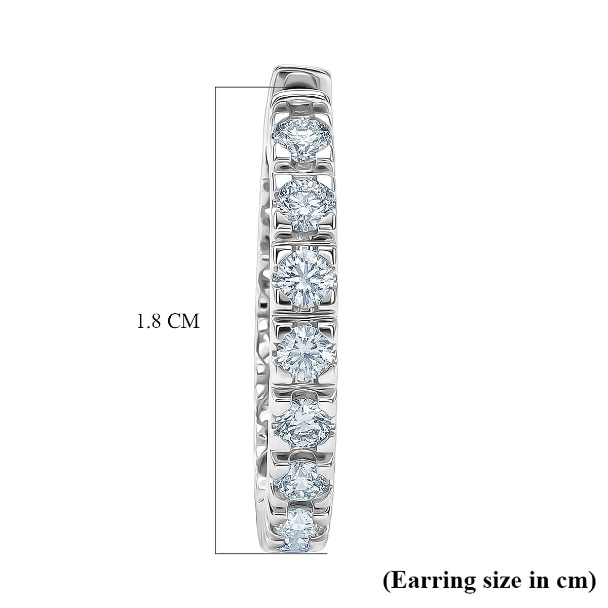 Royal Bali Collection - D'Joy Moissanite Hoop Earring in Platinum Overlay Sterling Silver 8447212 5