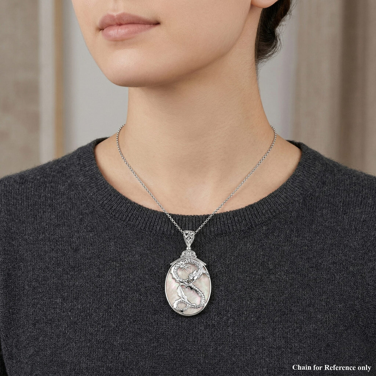 D'Joy Mother Of Pearl Sterling Silver Pendant 14.00 Ct. V32526005 2