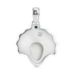 Royal Bali Collection - D'Joy Ox Bone & Natural Chrome Diopside Sterling Silver Pendant 2.05 Ct, Silver Wt. 12.50 Gms