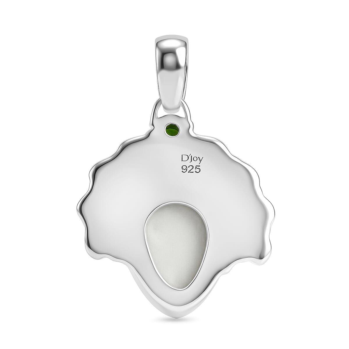 D'Joy Ox Bone &amp; Natural Chrome Diopside Sterling Silver Pendant 2.05 Ct, Silver Wt. 12.50 Gms V32557539 5