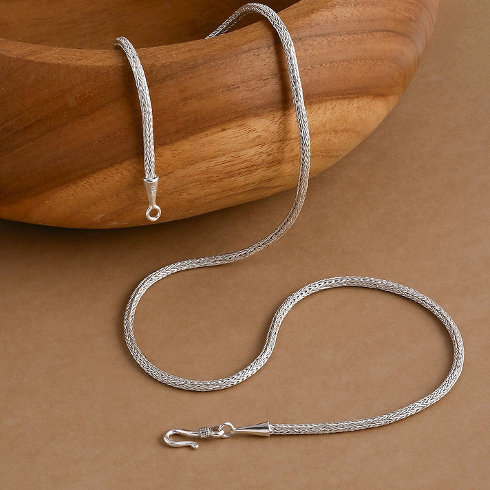 Royal Bali Collection - D'Joy Sterling Silver Tulang Naga Necklace (Size - 20) with Clasp, Silver Wt. 16.50 Gms. 7620490 2