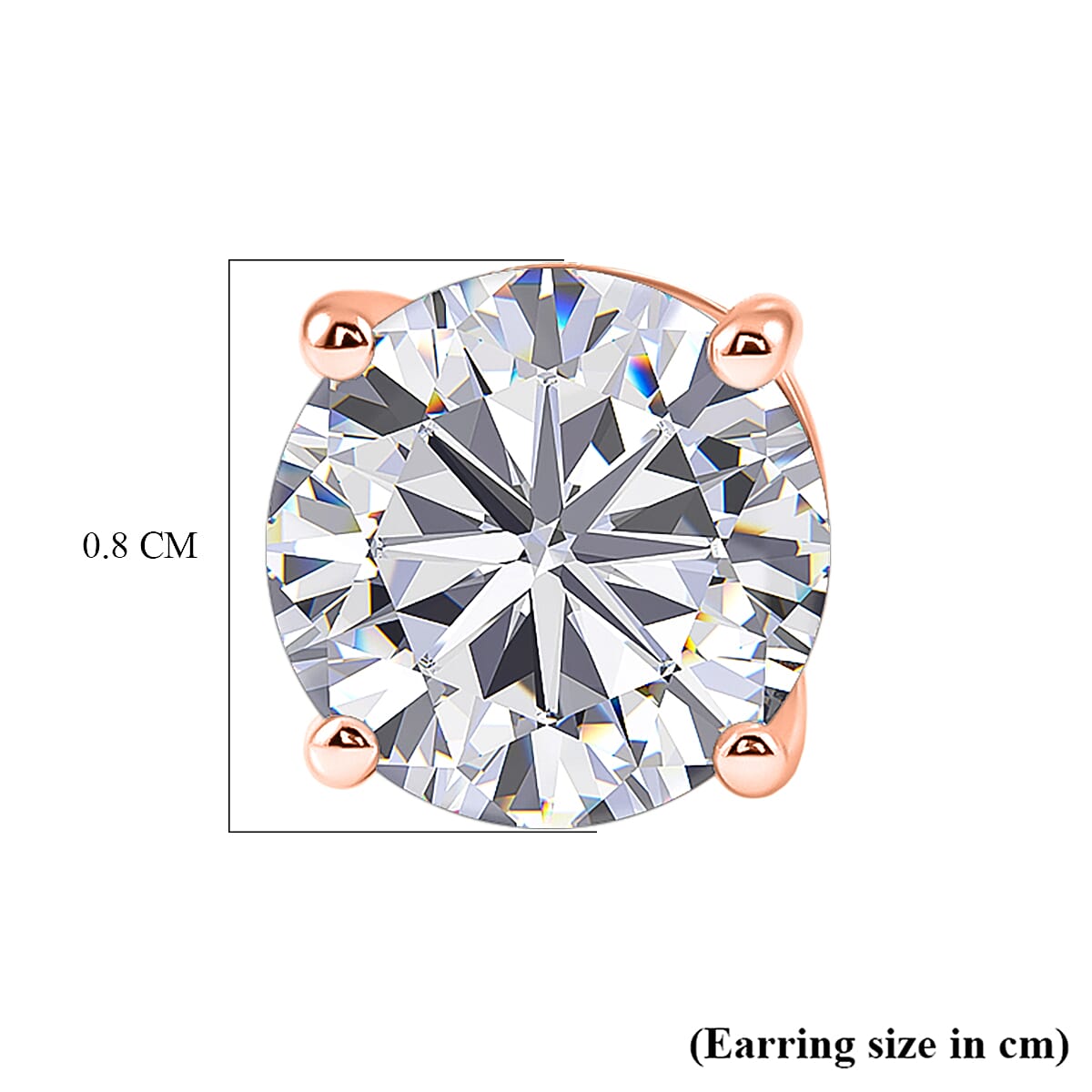 D'Joy Moissanite Solitaire Stud Earring with Screw Back in Rose Gold Plated Sterling Silver 3.60 Ct. 8427243 6