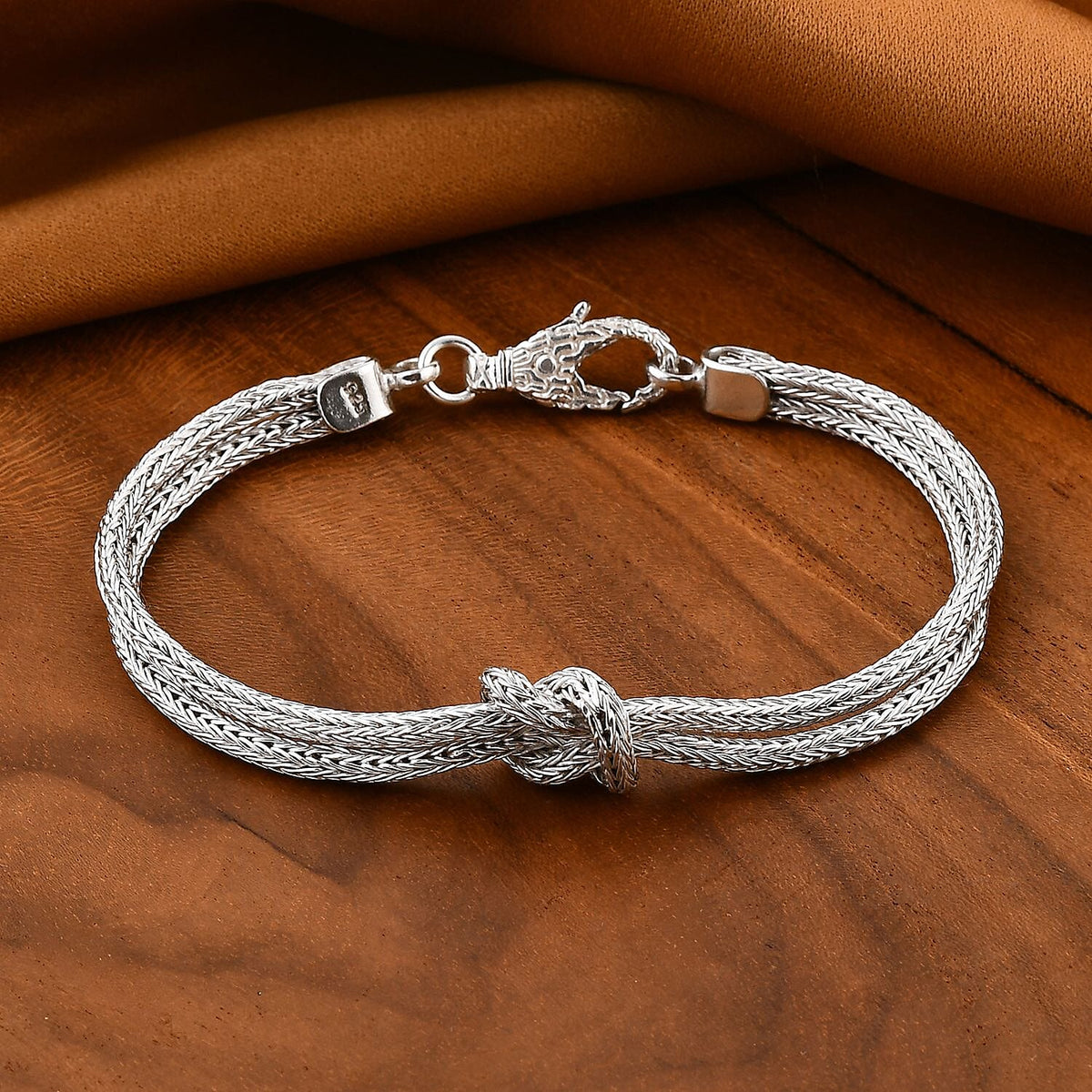 Royal Bali Collection - Designer Inspired Sterling Silver Knot Bracelet (Size - 7.5) 7856285 2