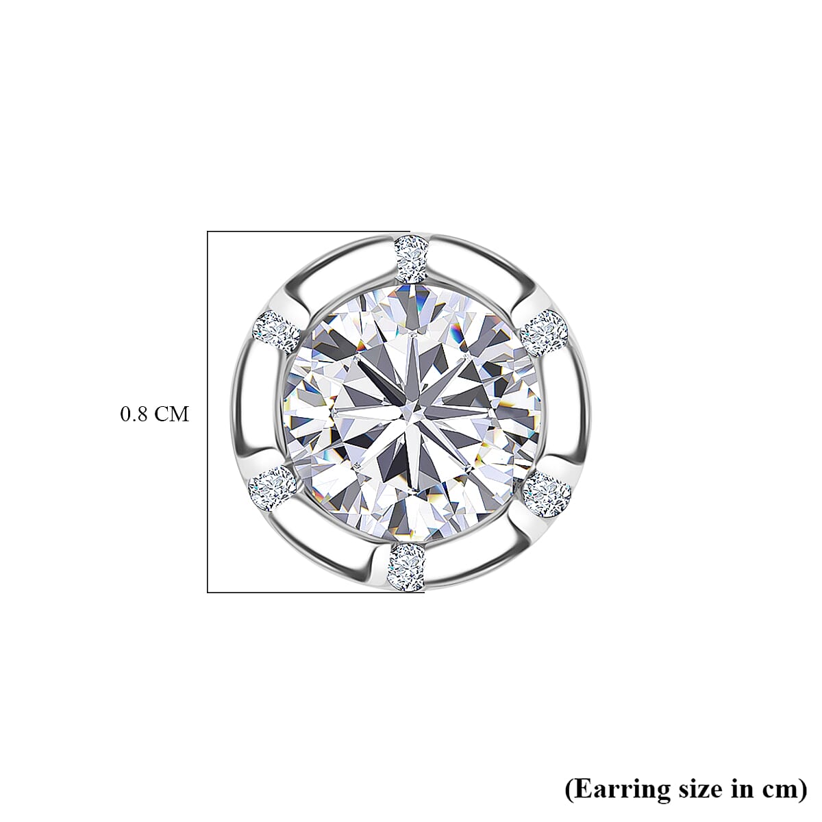 Djoy Moissanite Solitaire Stud Push Post Earring in Rhodium Overlay Sterling Silver 1.79 Ct. 8197469 5