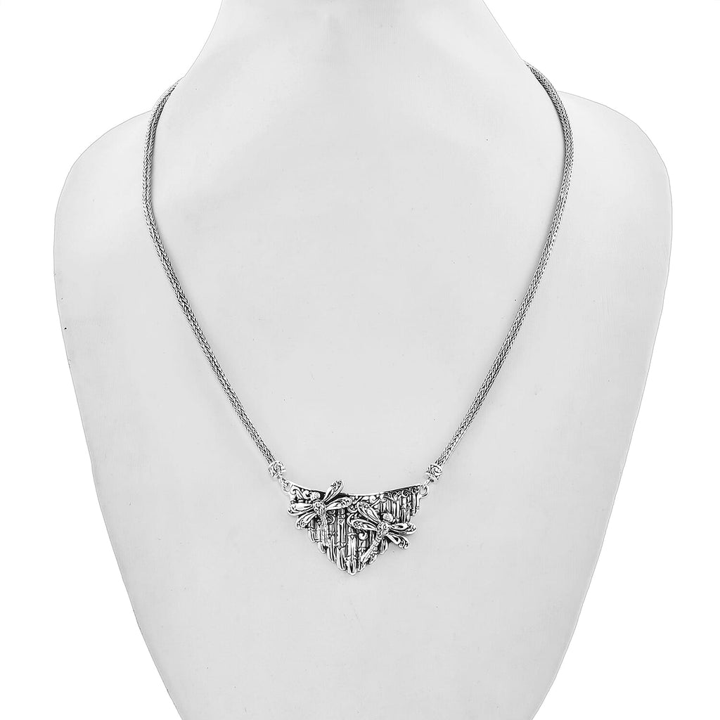 Royal Bali Collection - Sterling Silver Dragonfly Necklace (Size 20), Silver wt. 24.20 Gms