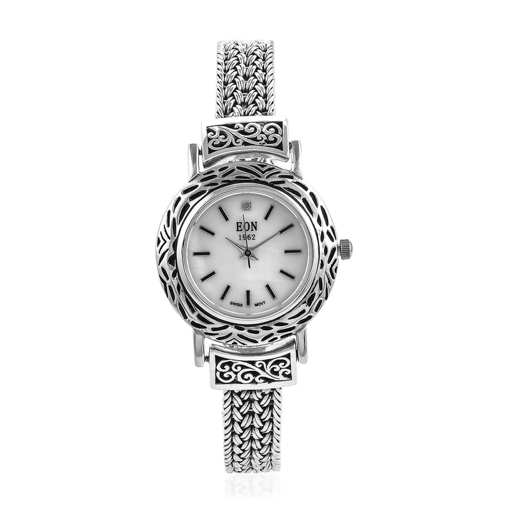 Royal Bali Collection EON 1962 Swiss Movement Water Resistant Watch Size 6.75 Silver Wt. 41.00 Gms 3478297 1