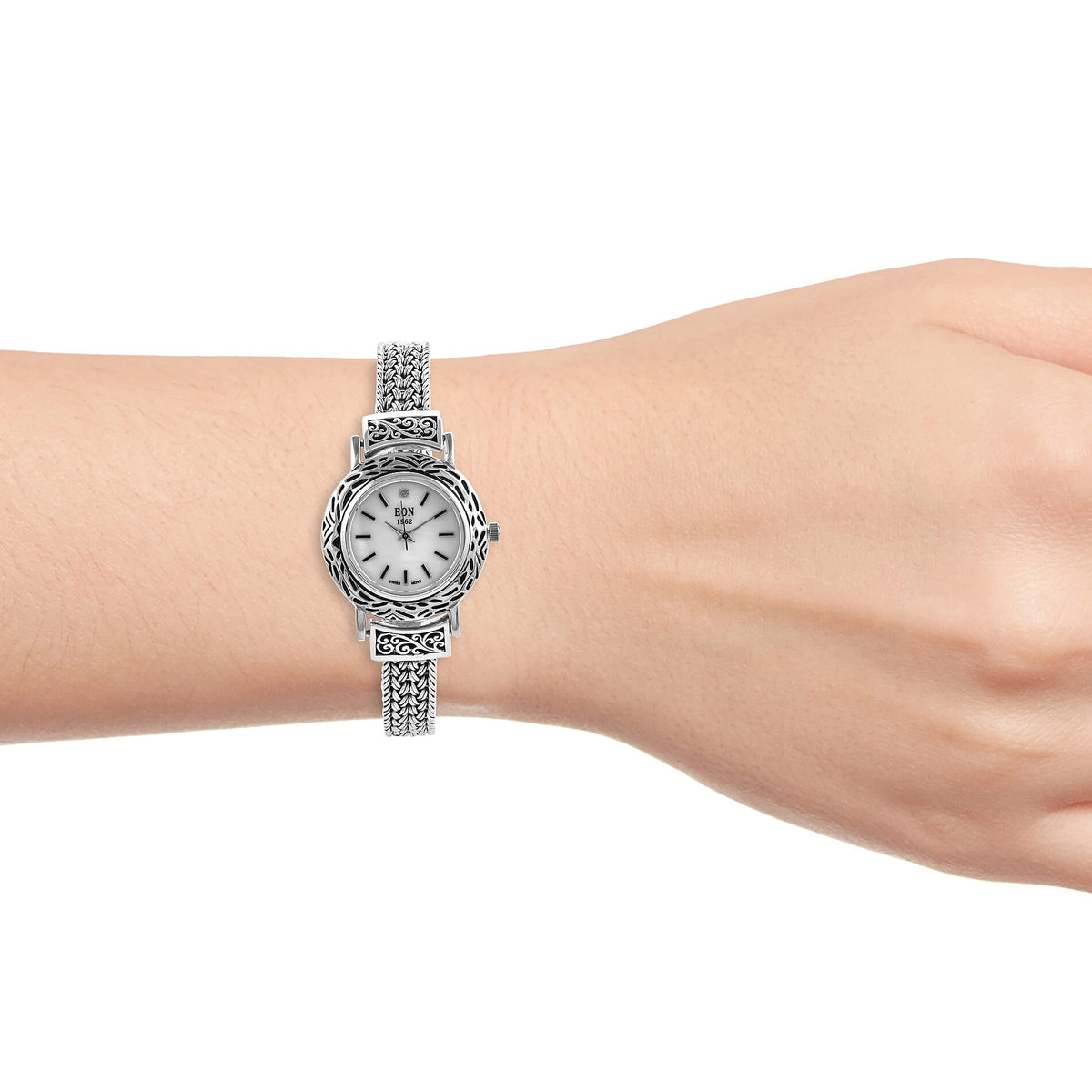Royal Bali Collection EON 1962 Swiss Movement Water Resistant Watch Size 6.75 Silver Wt. 41.00 Gms 3478297 1
