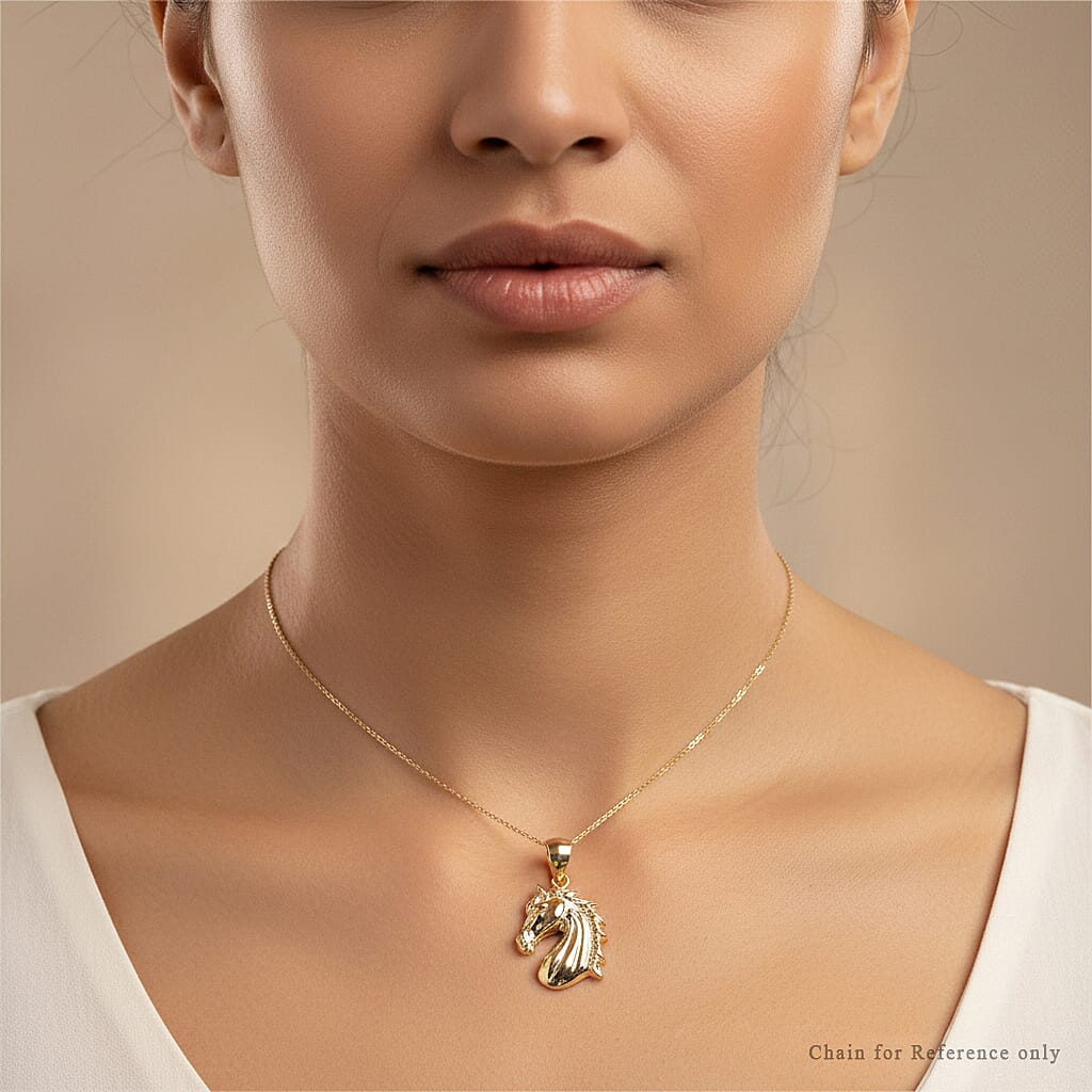 GP Collection - 9K Yellow Gold Horse Head Design Pendant 8415399 2