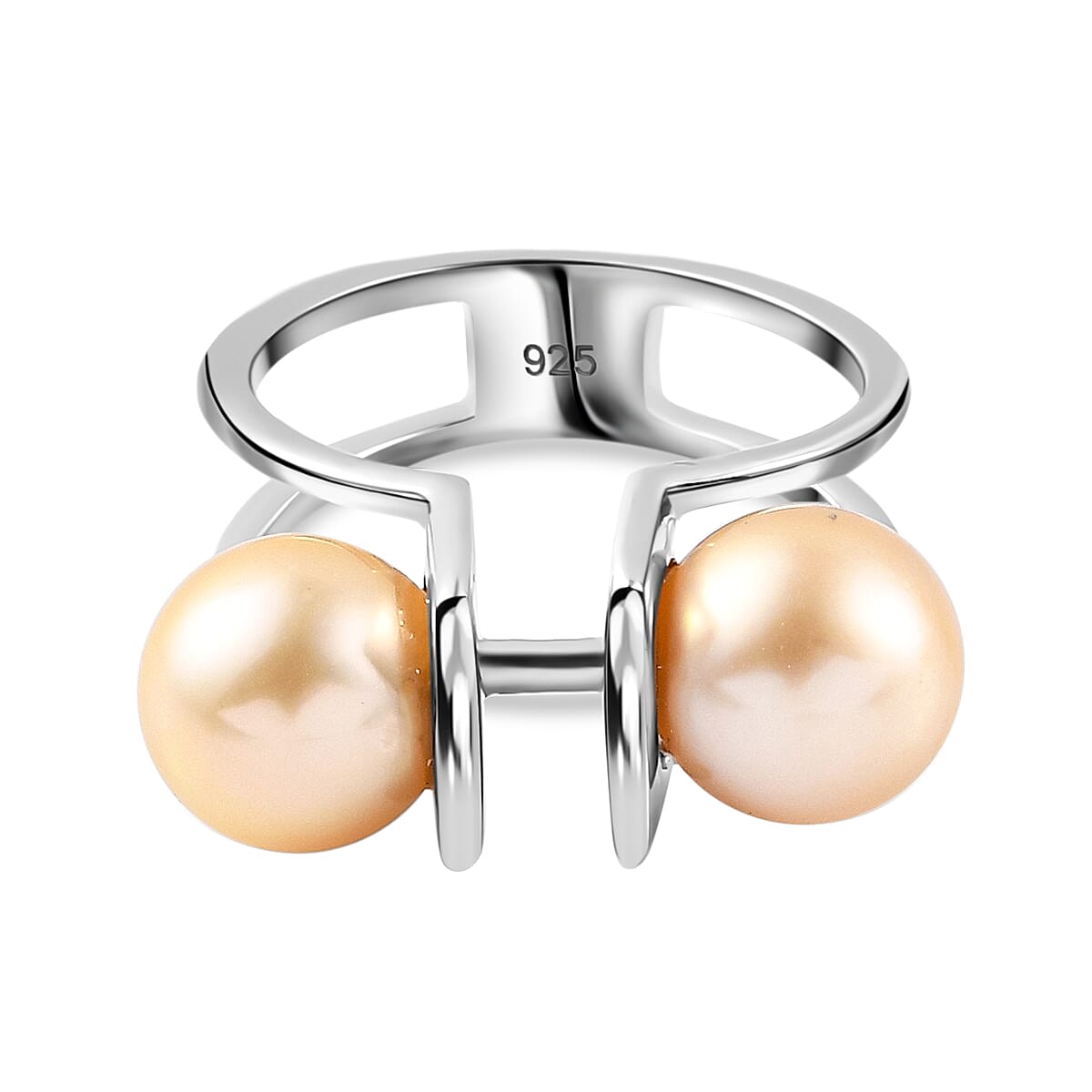 Royal Bali Collection Golden South Sea Pearl Ring in Platinum Plated Sterling Silver 3818141 0