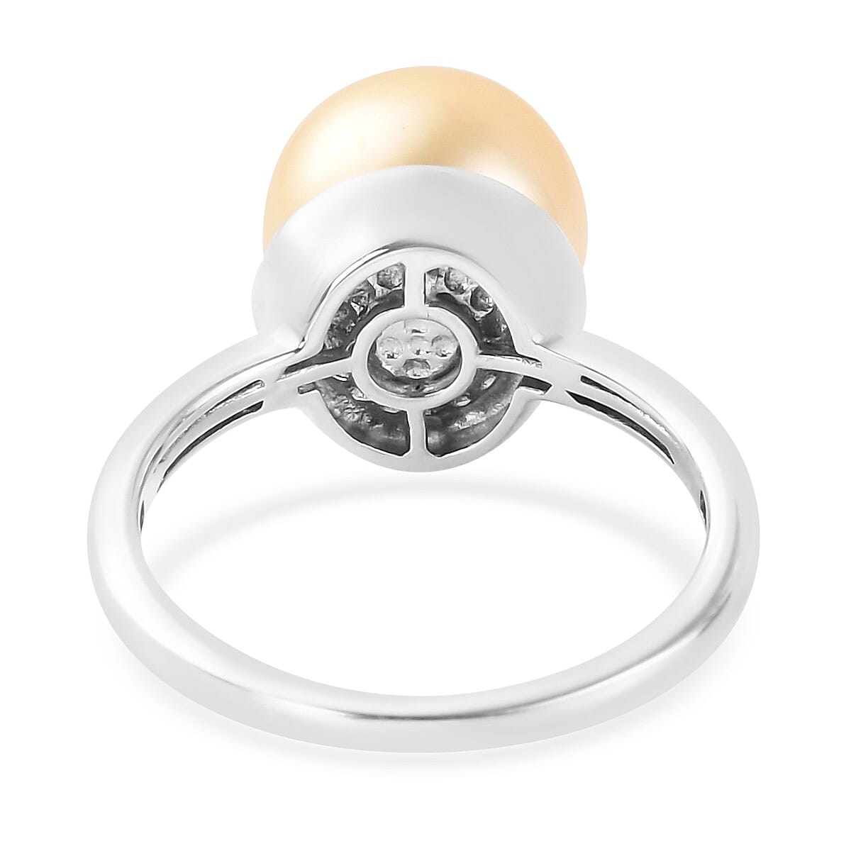 Royal Bali Collection Golden South Sea Pearl Solitaire Ring in Platinum Plated Sterling Silver 3845524 5