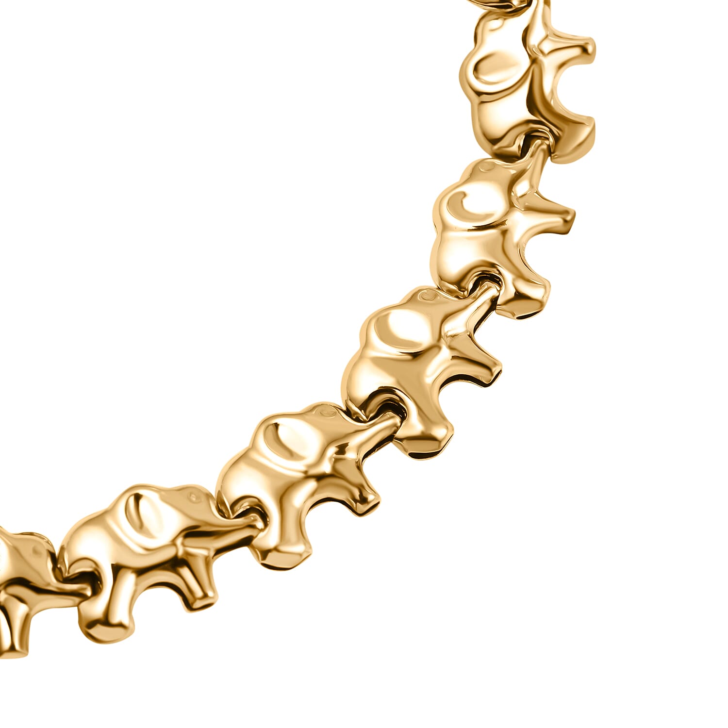 Royal Bali Collection Handmade - 9K Yellow Gold Elephant Bracelet (Size - 7.5) 7733831 2